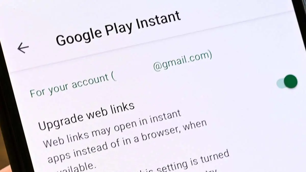 Android phone showing Instant Apps preview screen with ‘Try Now’ button.