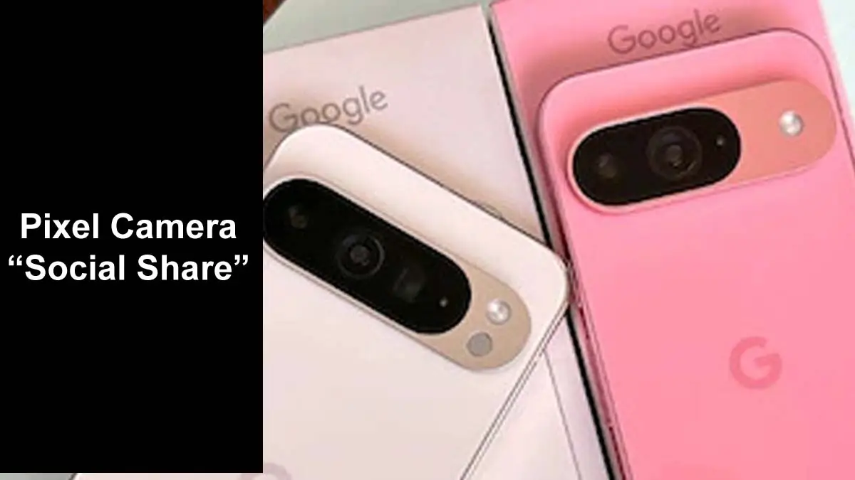Pixel Camera Social Share Removed